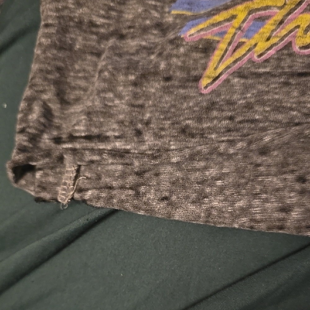 Blue and Gray Michael Jackson Crop Top with Raglan Sleeves - Picture 5 of 7